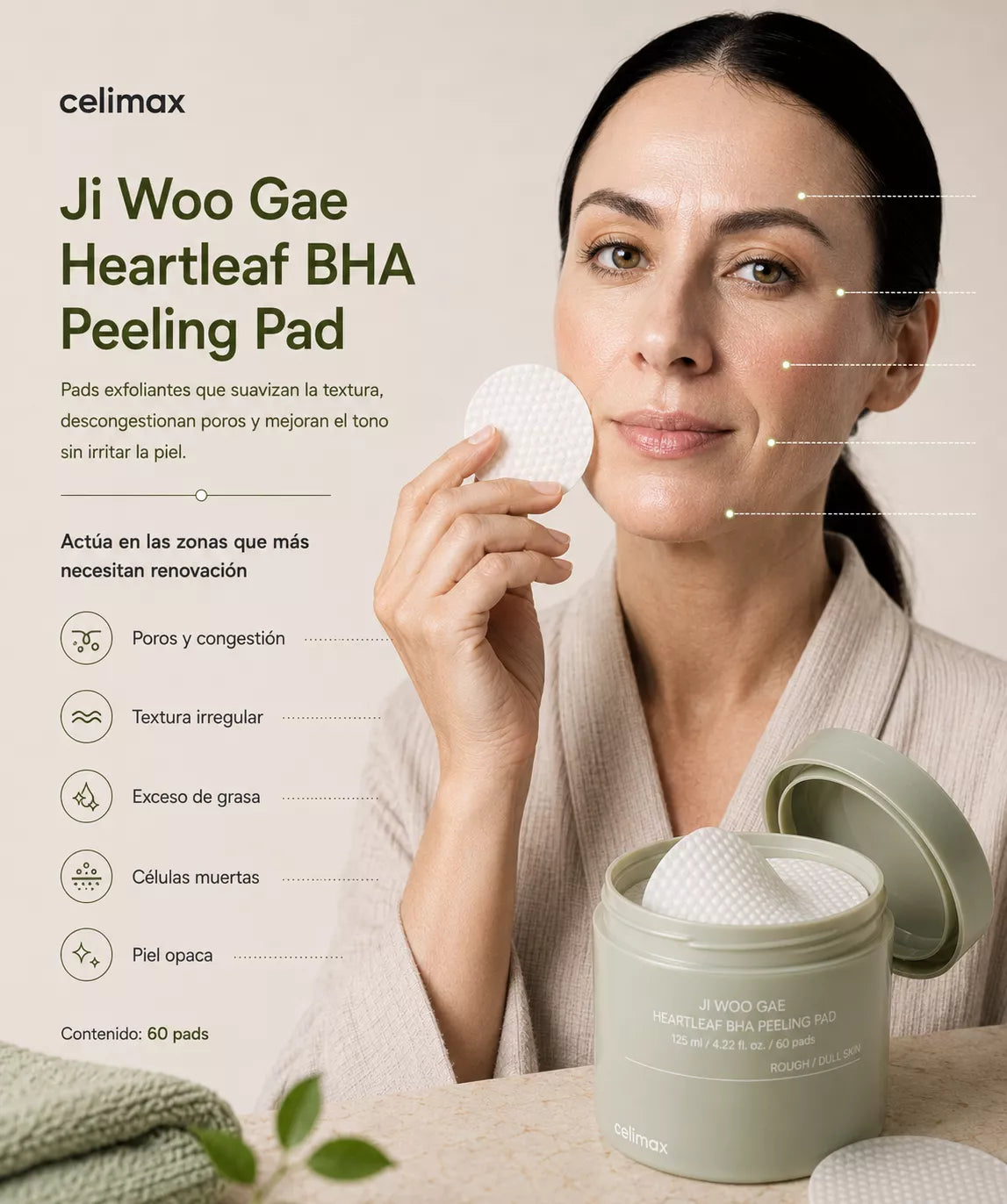 Celimax Ji Woo Gae Heartleaf BHA Peeling Pad