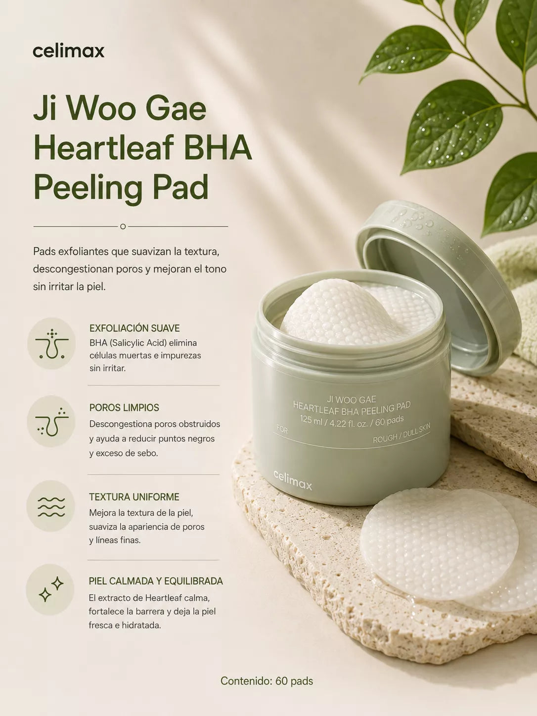 Celimax Ji Woo Gae Heartleaf BHA Peeling Pad